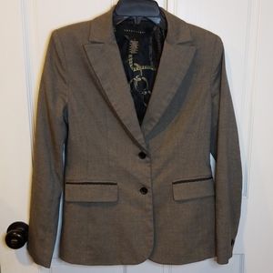Apostrophe Sz 2 Blazer with lace pocket trim gray